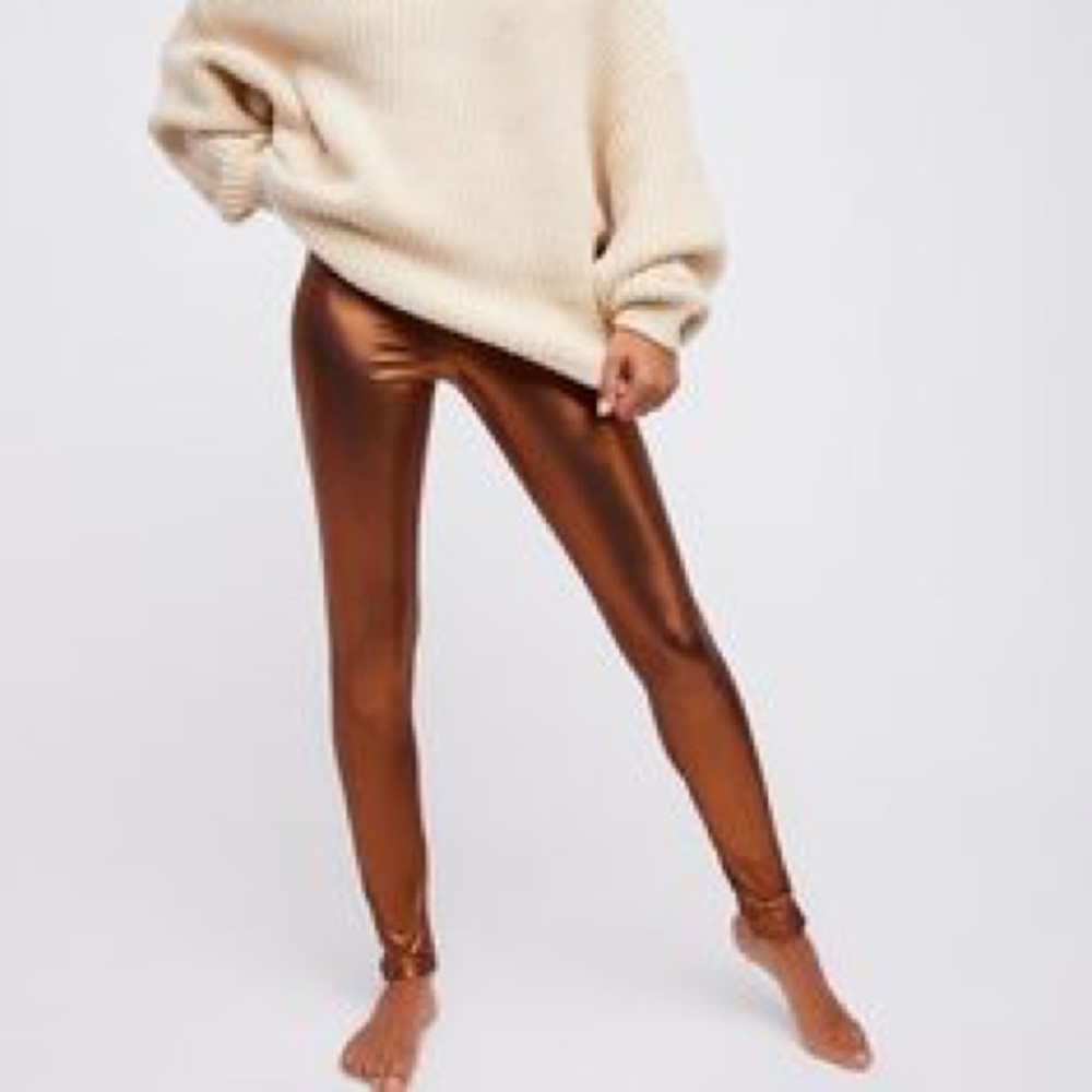 Free People | Shine Girl | Bronze Leggings - Picture 2 of 5